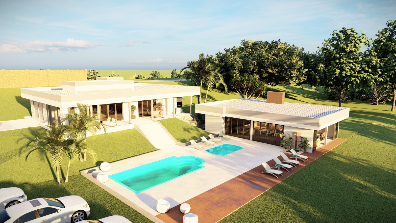 Residência minimalista com piscina